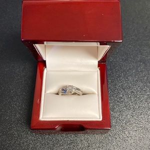 Wedding Ring - 10 Karat White Gold Diamond Bridal Set